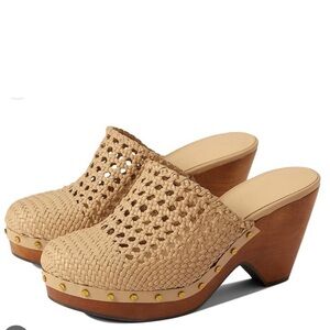 Veronica Beard Hardie Woven Clog Leather Platform Size US 9